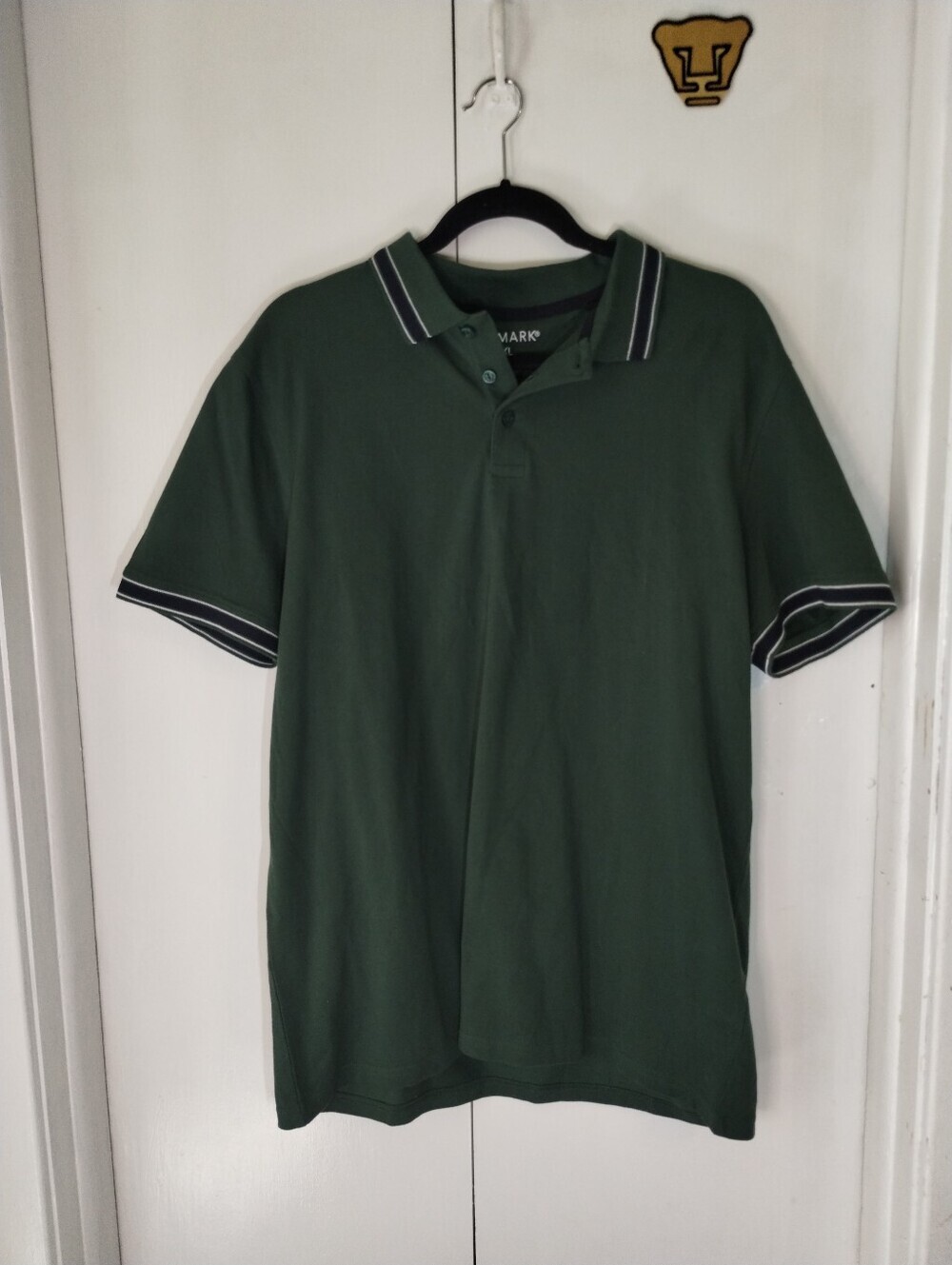 Primark Dark Green Polo with Navy & White Trim